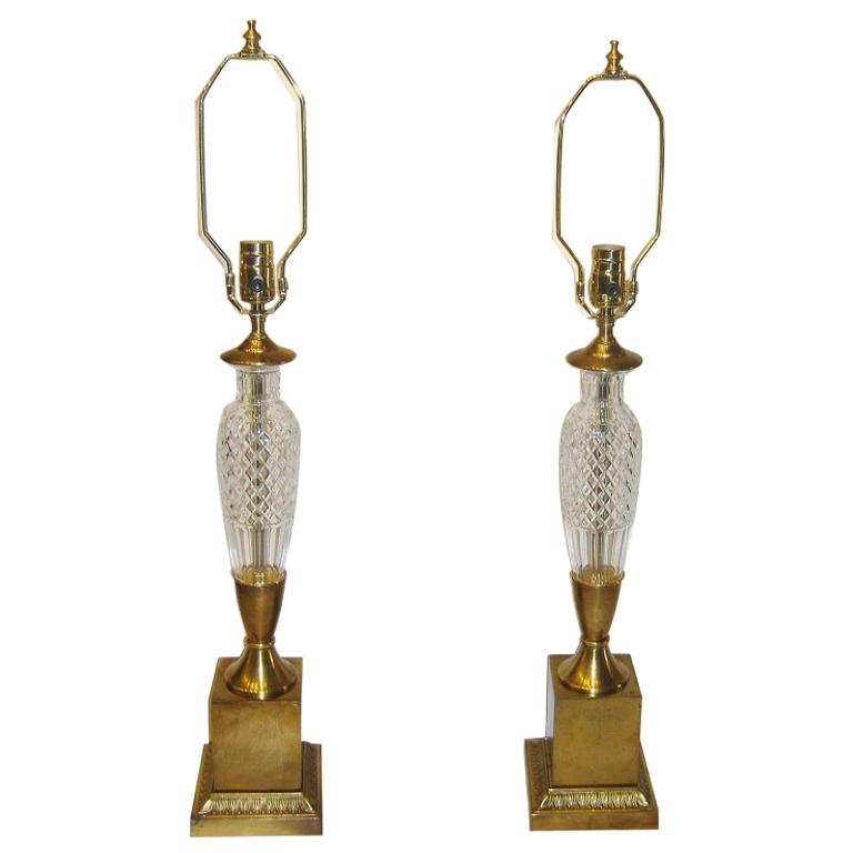 Pair of Crystal Table Lamps