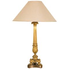 19th Century Empire Gilt Bronze Lamp Base 8