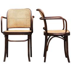 Josef Frank und Josef Hoffmann Paar Thonet-Stühle Nr.811