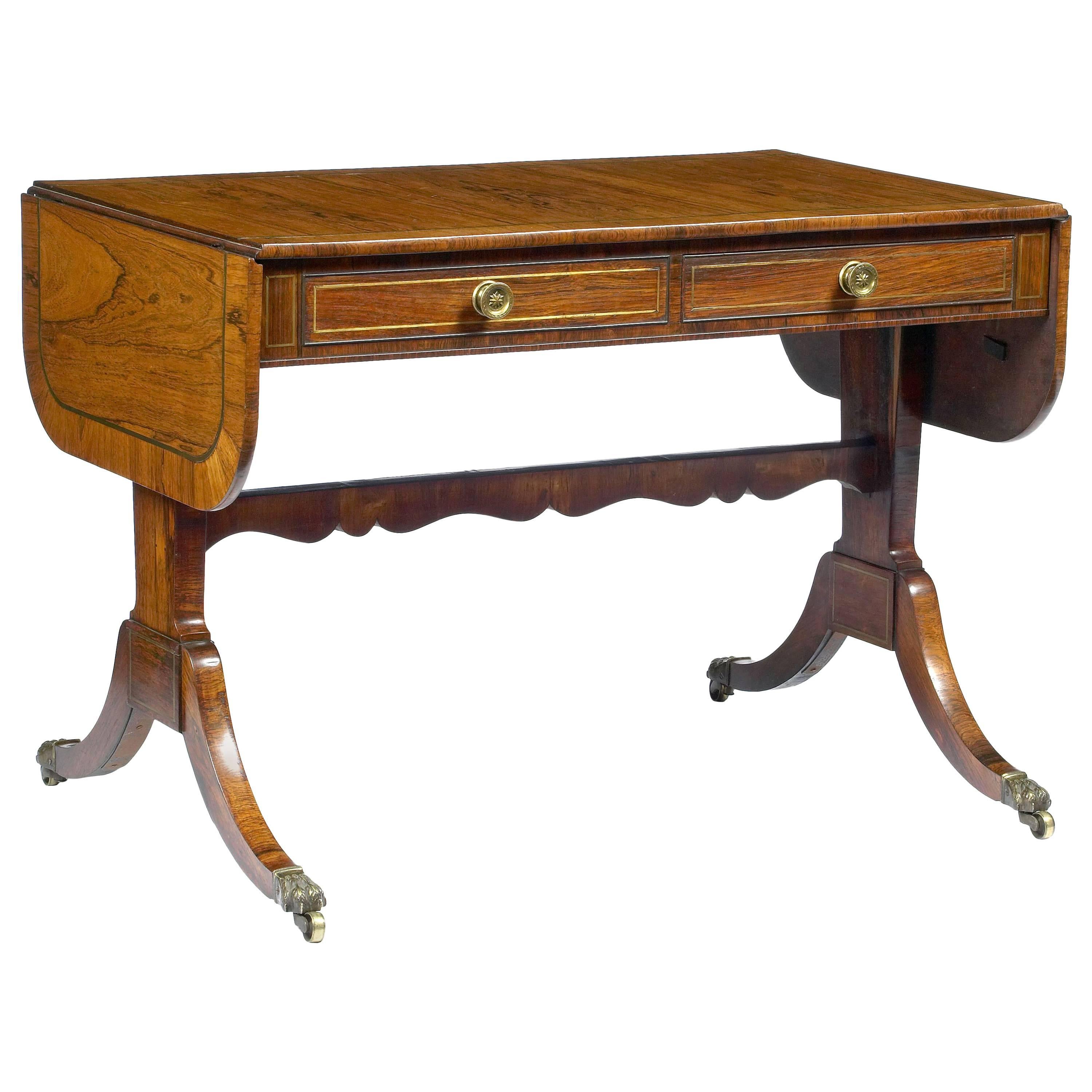 Early 19th Century Regency Sofa Table after Thomas Sheraton For Sale