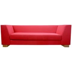 SHIMNA Delaware Sofa in Red Maharam Wool Upholstery