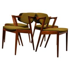 Kai Kristiansen Model 42 Teak Dining Chairs, Set of Four