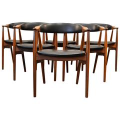 Farstrup Teak Armrest Dining Chairs, Set of Six
