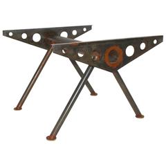Industry Style Steel Table in the Style of Jean Prouve, circa 1980 3