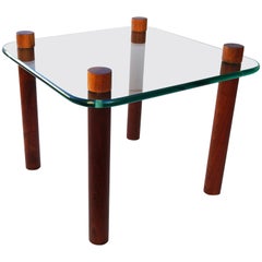 Mid-Century Cocktail Side End Glass Table Attributed to Fabio Lenci 9