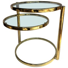 Milo Baughman Style Articulating Brass Side Table