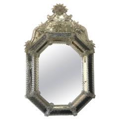 Wall Mirror Venetian in Murano Glass, The 18th Century Period