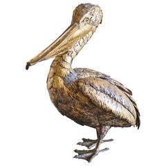 1970s Brass Bird Sculpture 20th Century Pelican