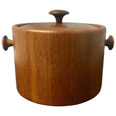 Danish Modern Solid Teak Hand-Turned Ice Bucket