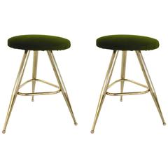 Pair of Italian Brass Stools 2