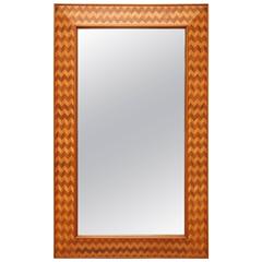 Vintage Italian Wood Marquetry Mirror 3
