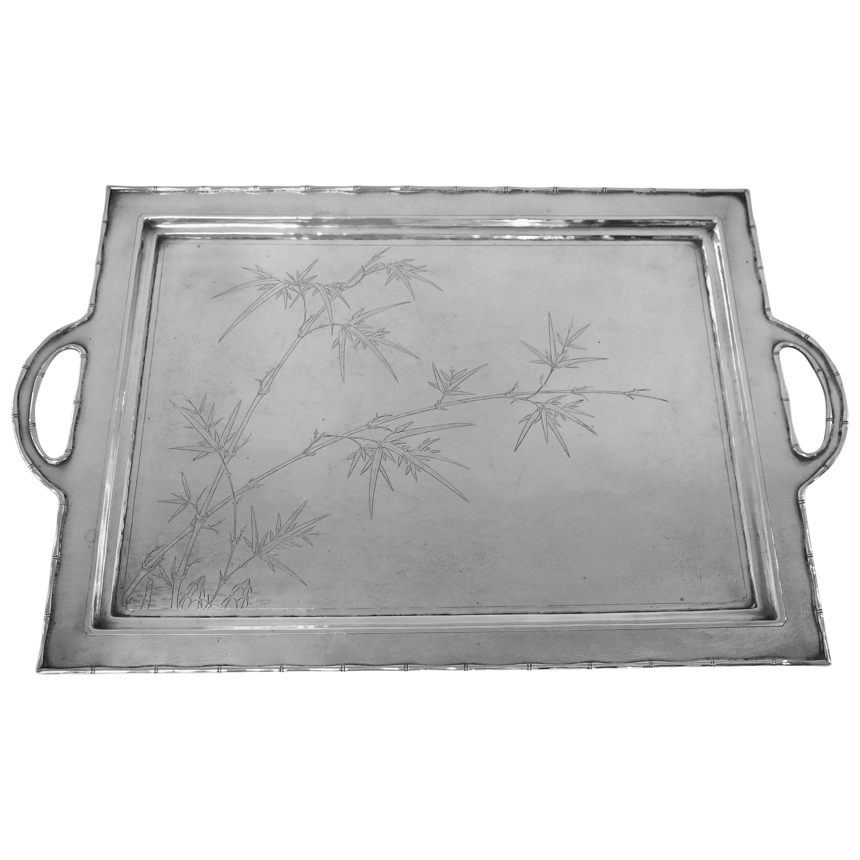 Chinese Export Sterling Silver Tray