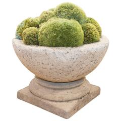 Large Cast Hypertufa Stone Bowl and Moss Centerpiece