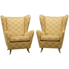 Pair of Mid-Century Italian Wing Back Chairs in Manner of Paolo Buffa 7