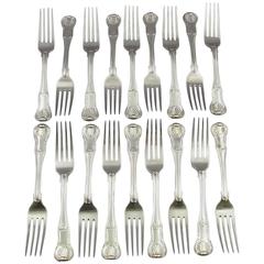 Antique 18 George III Table Forks Hourglass Pattern