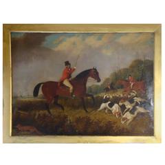 Antique Pair of Important Early 19th Century Washington Museum Horse Rider Paintings