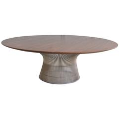 Round Walnut Coffee Table by Warren Platner for Knoll