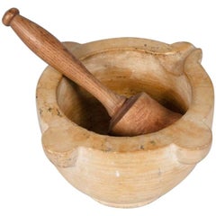French Marble Mortar with Pestle. 19th Century