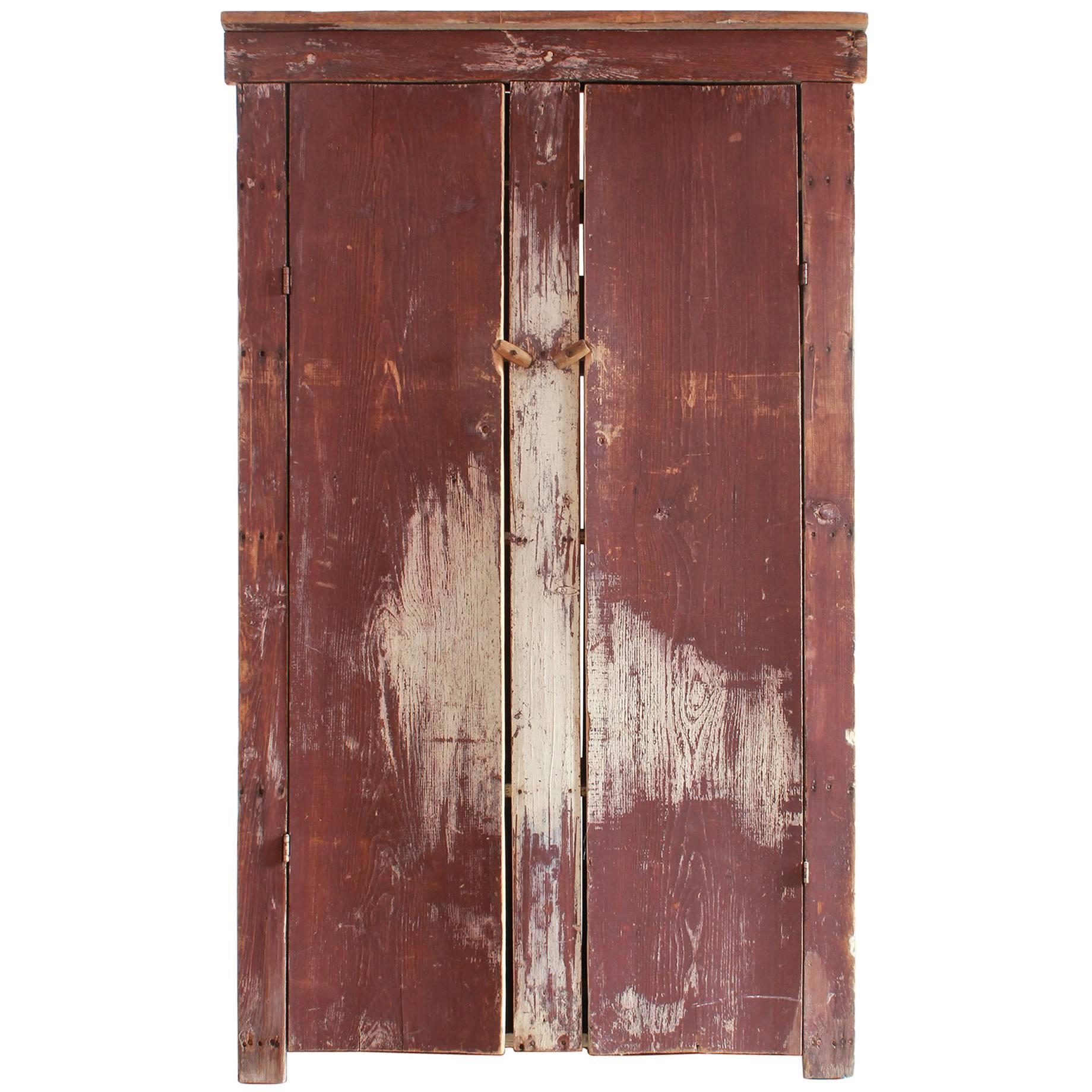 Tall Rustic Two Door Painted Cabinet