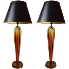 Elegant Pair of Seguso Table Lamps