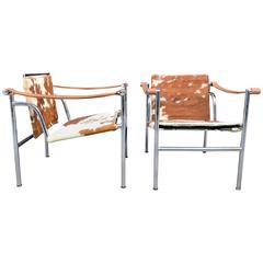 Pair of Le Corbusier LC1 Style Sling Lounge Chairs 10