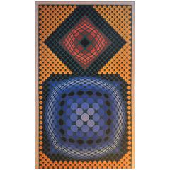 Signed Limited Edition Serigraph "Mita" by Victor Vasarely Op Art