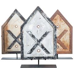 Collection of Three Early 20th Century "XXX" Cast Iron Railroad Crossing Signs 5