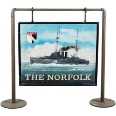 Early 20th Century Double-Sided Iron Nautical Trade Sign "The Norfolk" 2