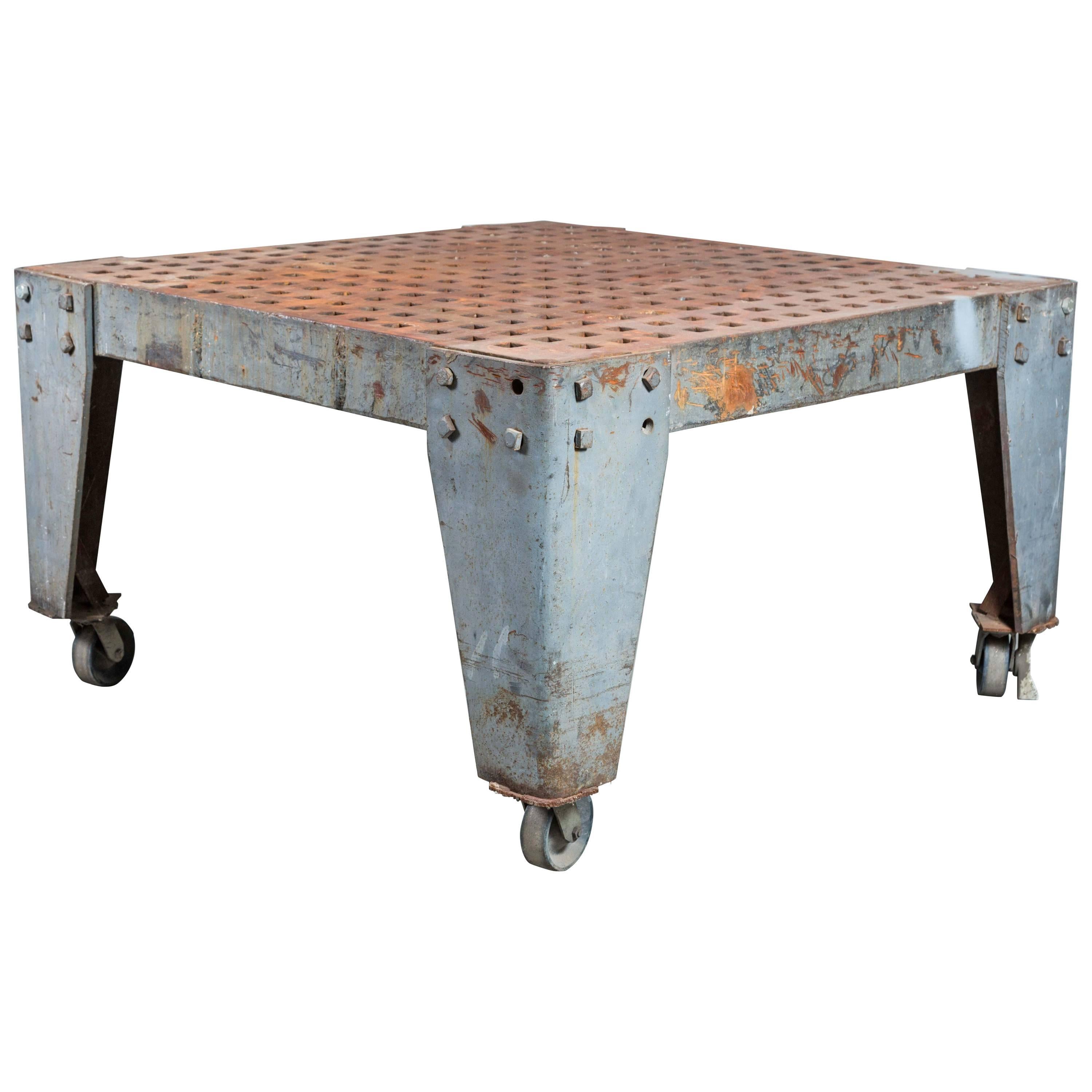 Cast Iron Vintage Industrial Welder's Table