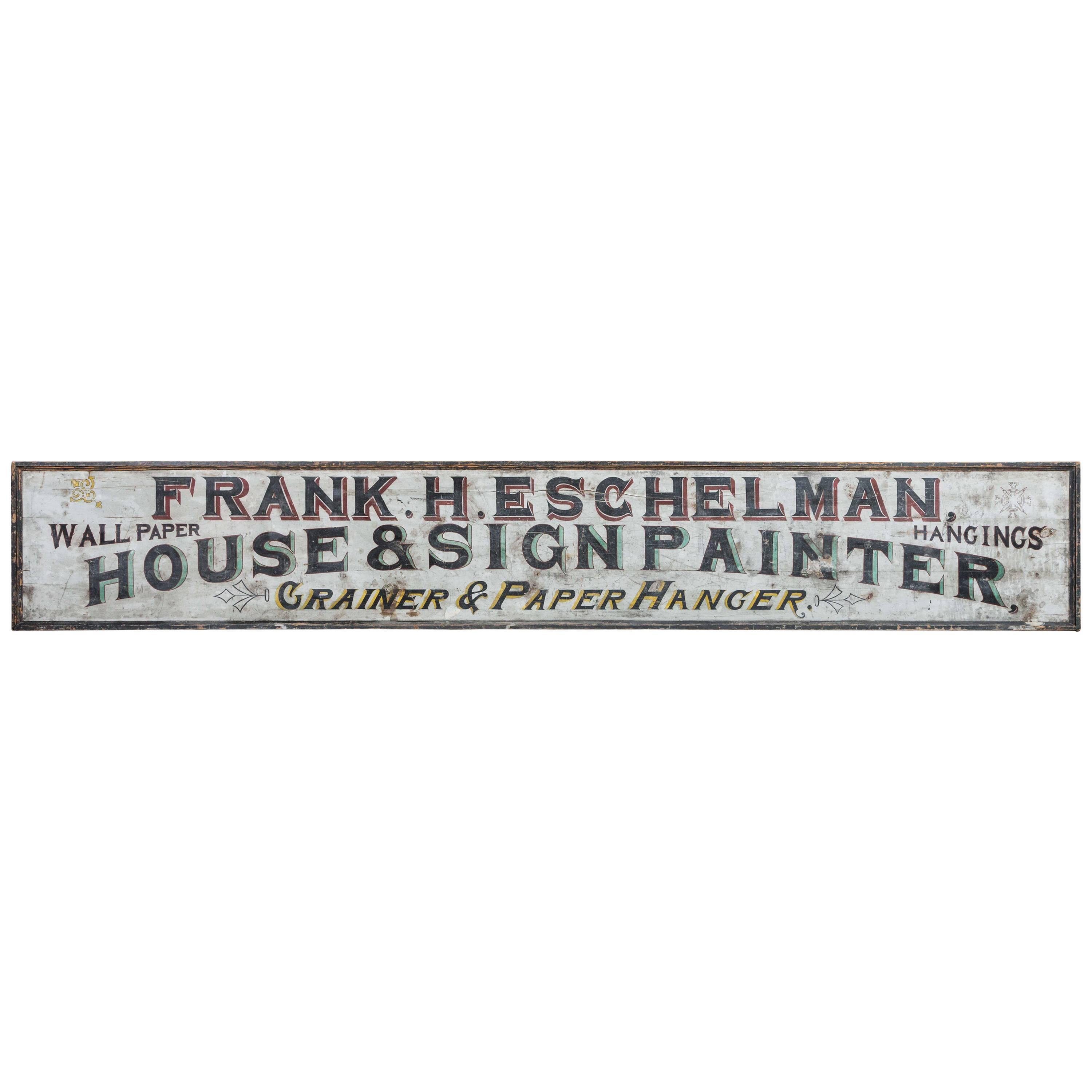 Late 19th Century "House & Sign Painter" Trade Sign
