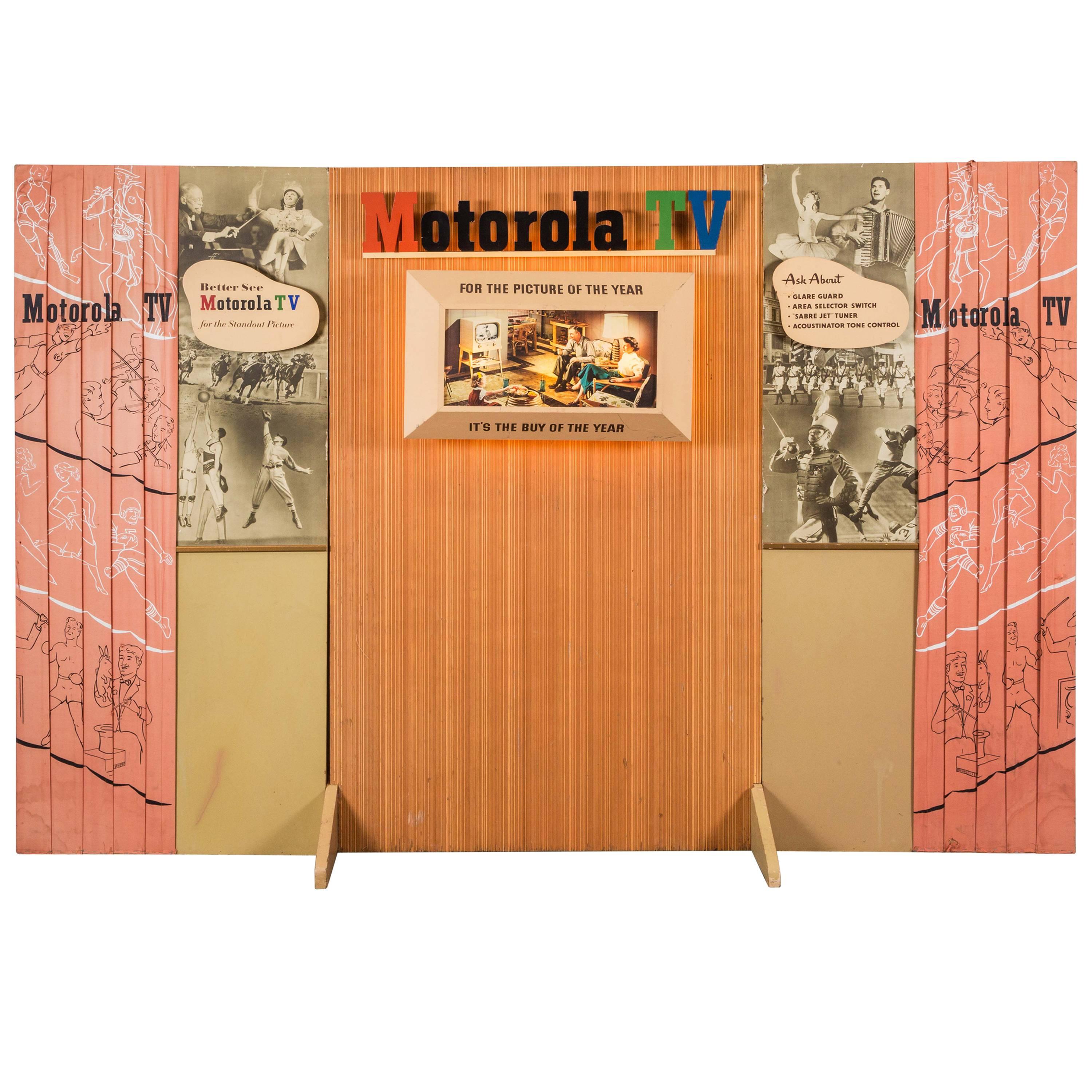 Mid-Century Motorola Television Lighted Trade or Store Display