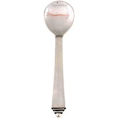 Rare Georg Jensen Pyramid Egg Spoon in Full Silver, Designed by Harald Nielsen