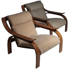 Pair of "Woodline" Lounge Chairs by Marco Zanuso for Arflex 6