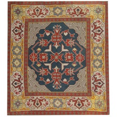 Quadratischer handgefertigter Teppich, antike Teppiche, Kelim-Teppiche, luxuriöse, rustikale, orientalische Teppiche
