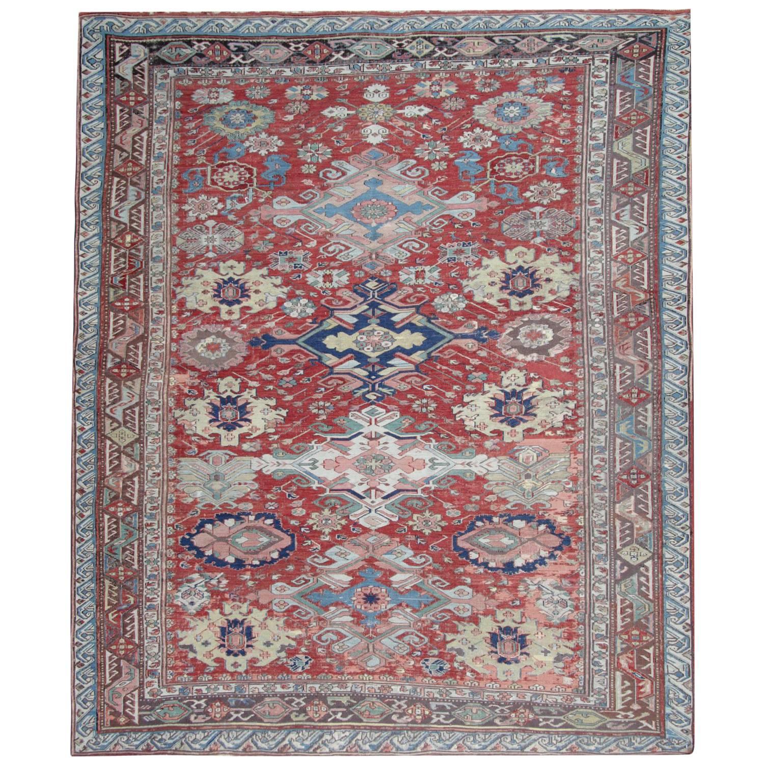Seltener Flachgewebe-Teppich Soumak aus Kaukasien, antik im Angebot