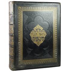 Victorian Gigantic Gilt Tooled Leather Religious Book Handsome, circa 1870 8