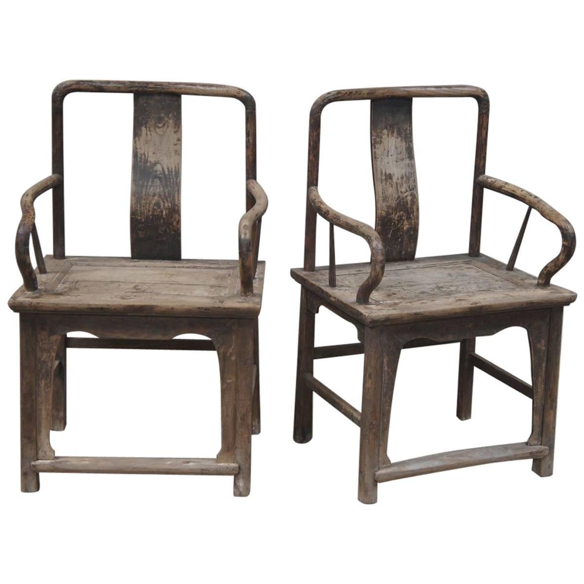Beautiful Pair of 18th Century Chinese Chairs For Sale