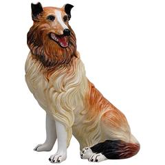 Lifesize Ceramic Border Colli, Late 20th Century, Italy