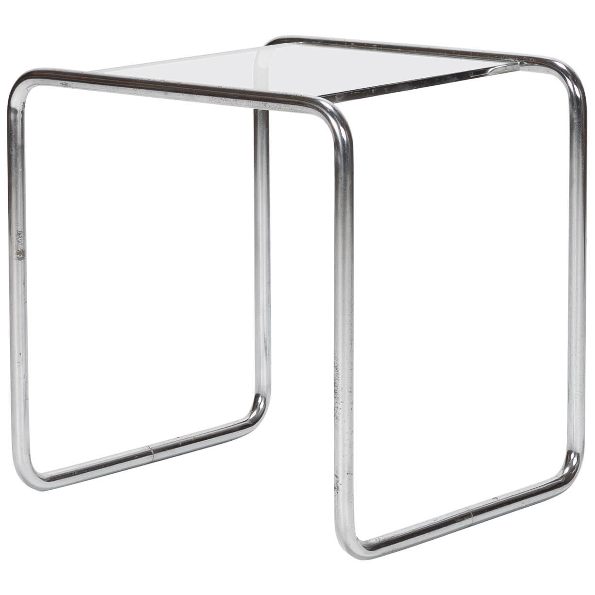 Bauhaus Side Table Glass Attributed Marcel Breuer, 1930s
