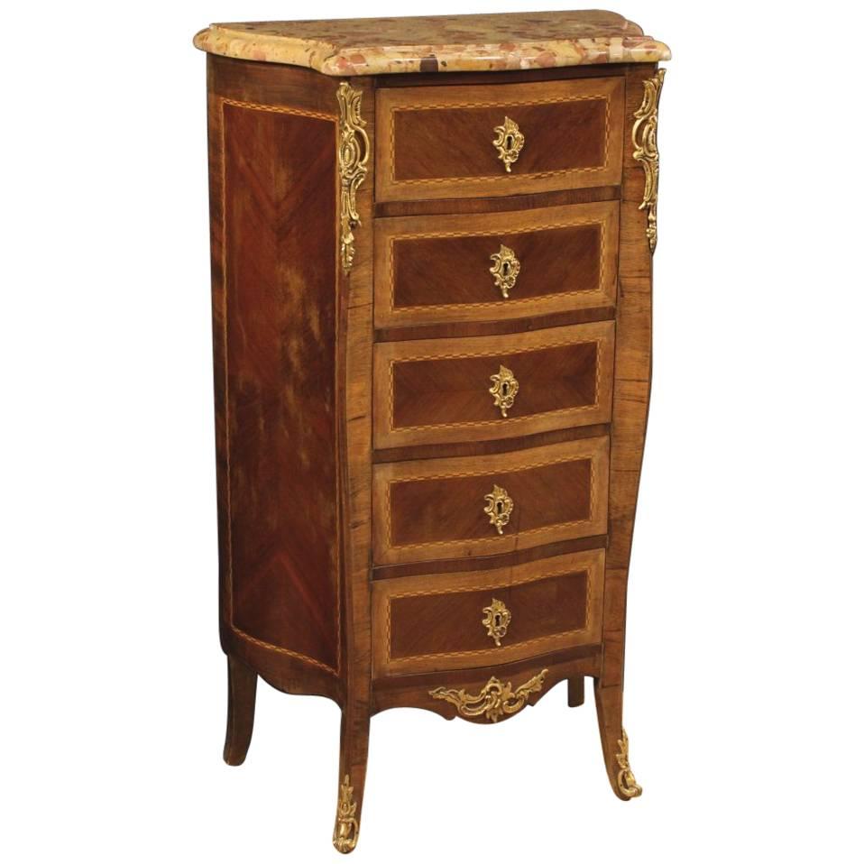 20th Century French Inlaid Chest of Drawers with Gilt Bronze