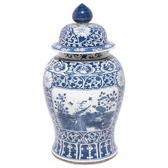 Chinese Blue and White Landscape Baluster Jar 5