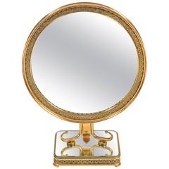 1940s Italian Brass Table Mirror