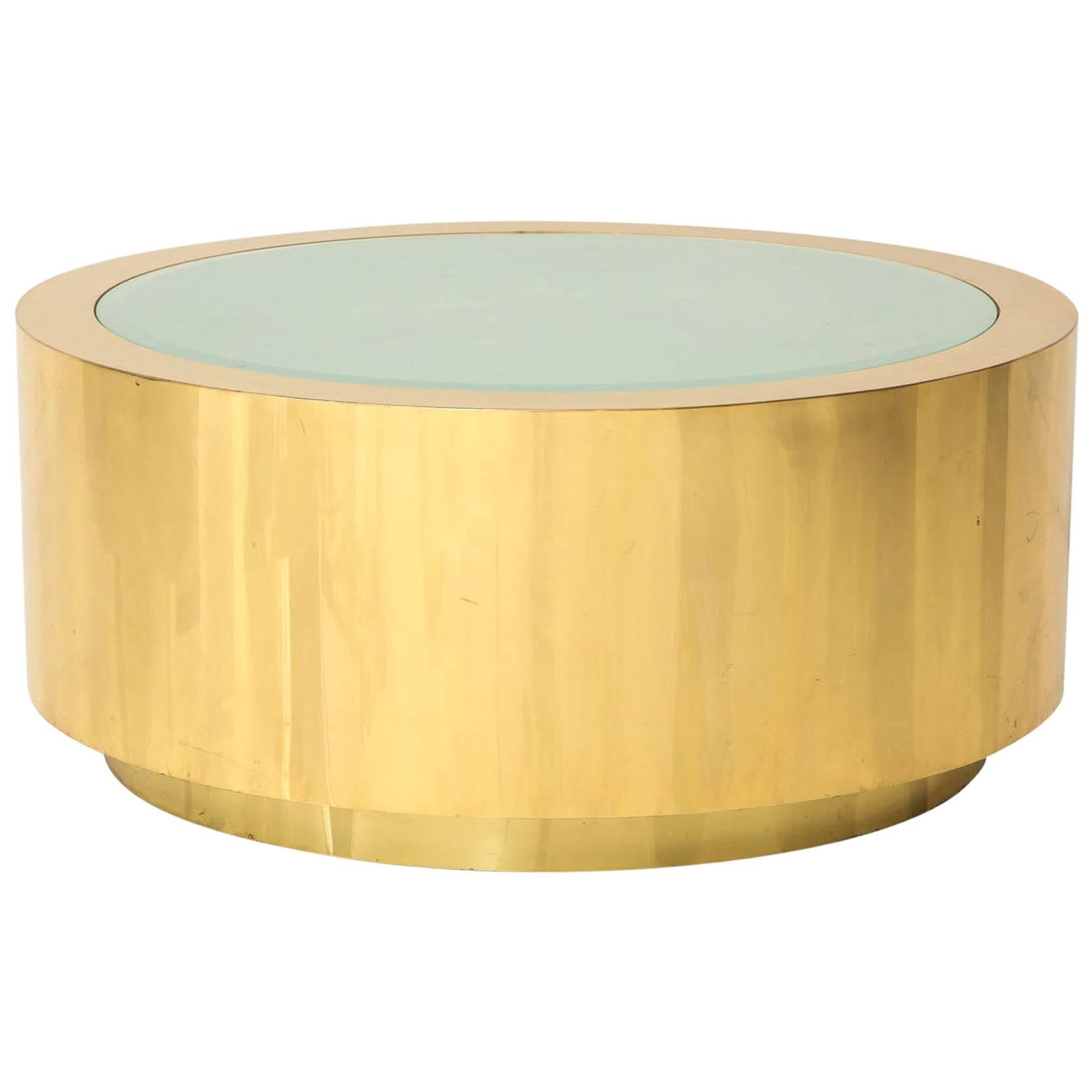 Fabulous Brass and Glass Coffee Table by Steve Chase For Sale