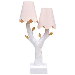 Vintage Ceramic Table Lamp in Shape of a Tree Branch, Le Dauphin France