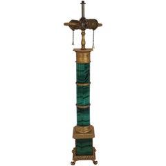 French Style Faux Malachite Lamp