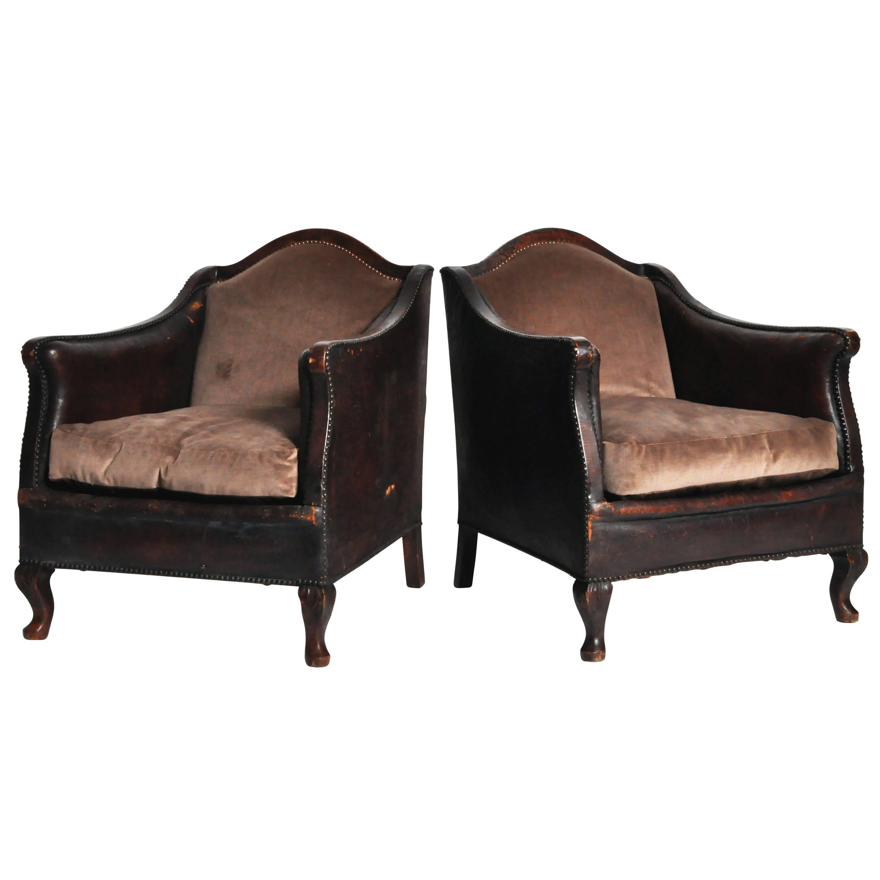 Pair of Leather Armchairs