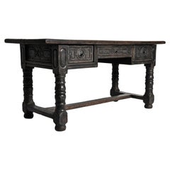 Antique Desk with Three Drawers from Pyrenees Region