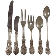 Francis I Reed & Barton Sterling Silver Flatware Eight Set 54 Pieces Script Mark