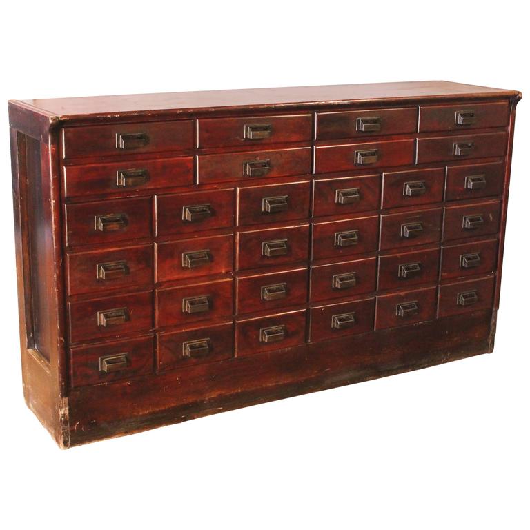 apothecary cabinet vintage industrial wood hardware multi drawer storage  counter