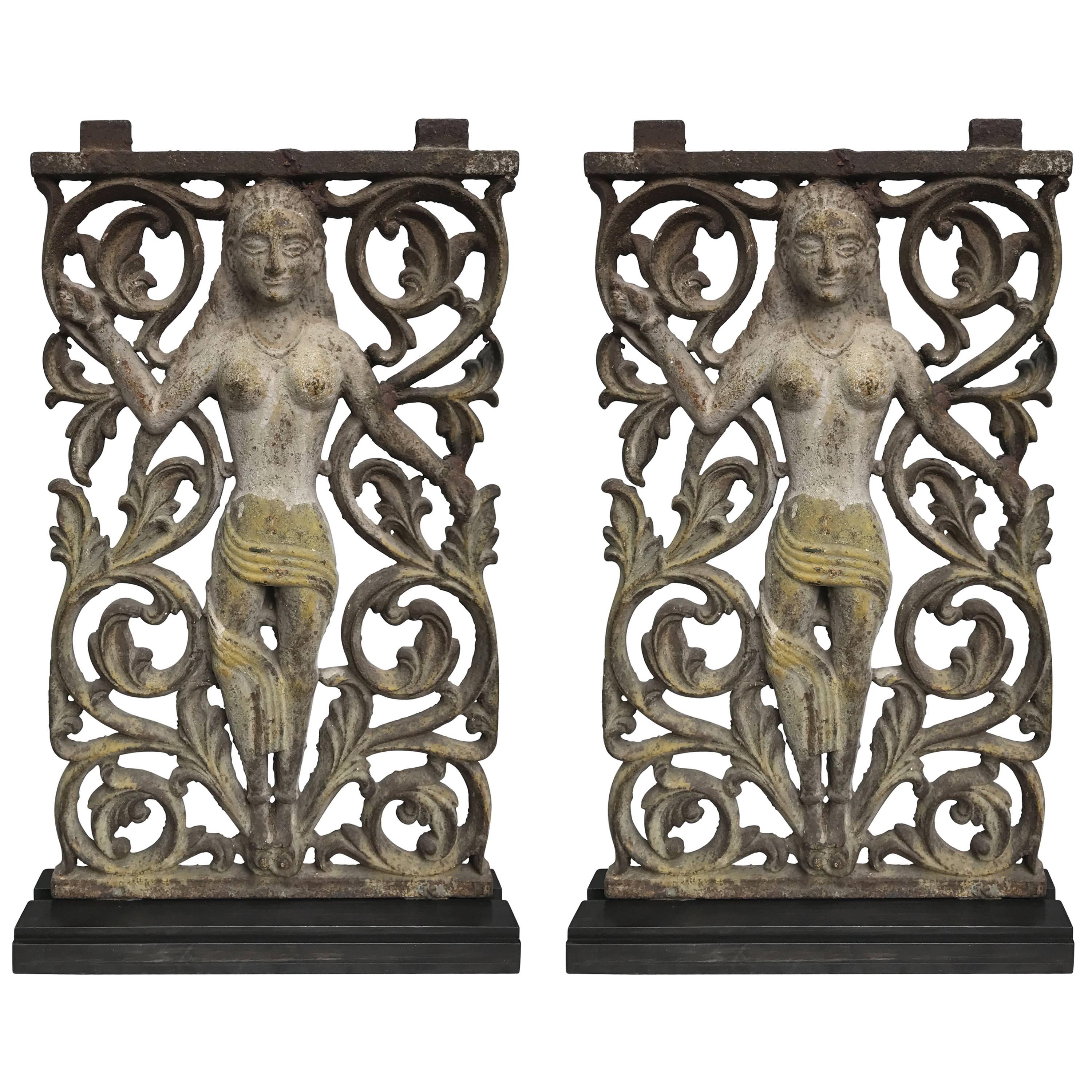 Pair of Anglo-Indian Cast Iron Architectural Panels